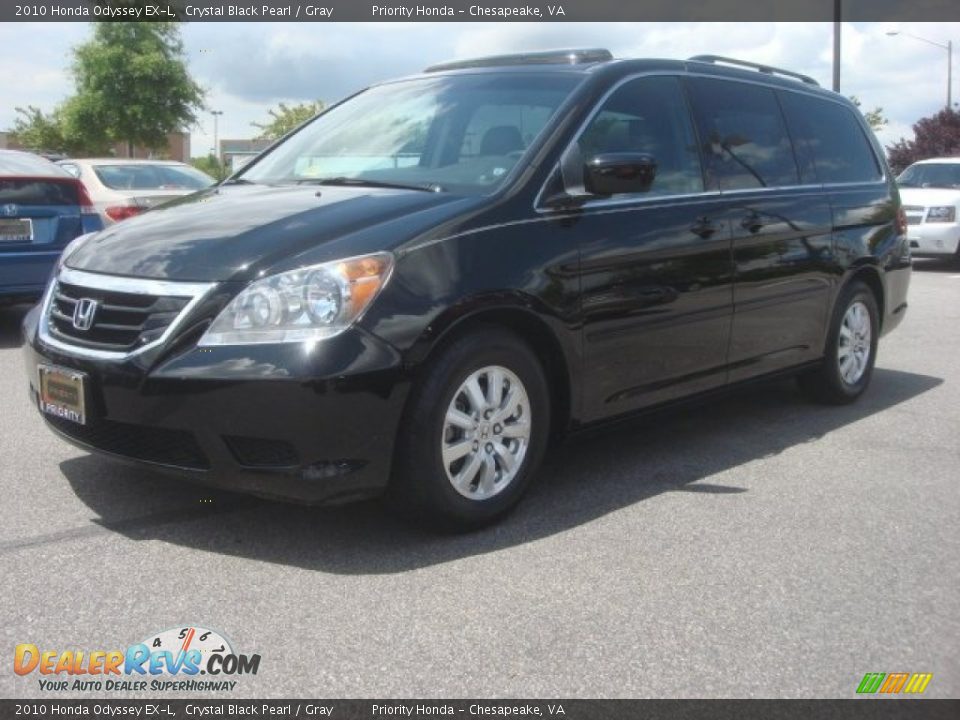 2010 Honda Odyssey EX-L Crystal Black Pearl / Gray Photo #2