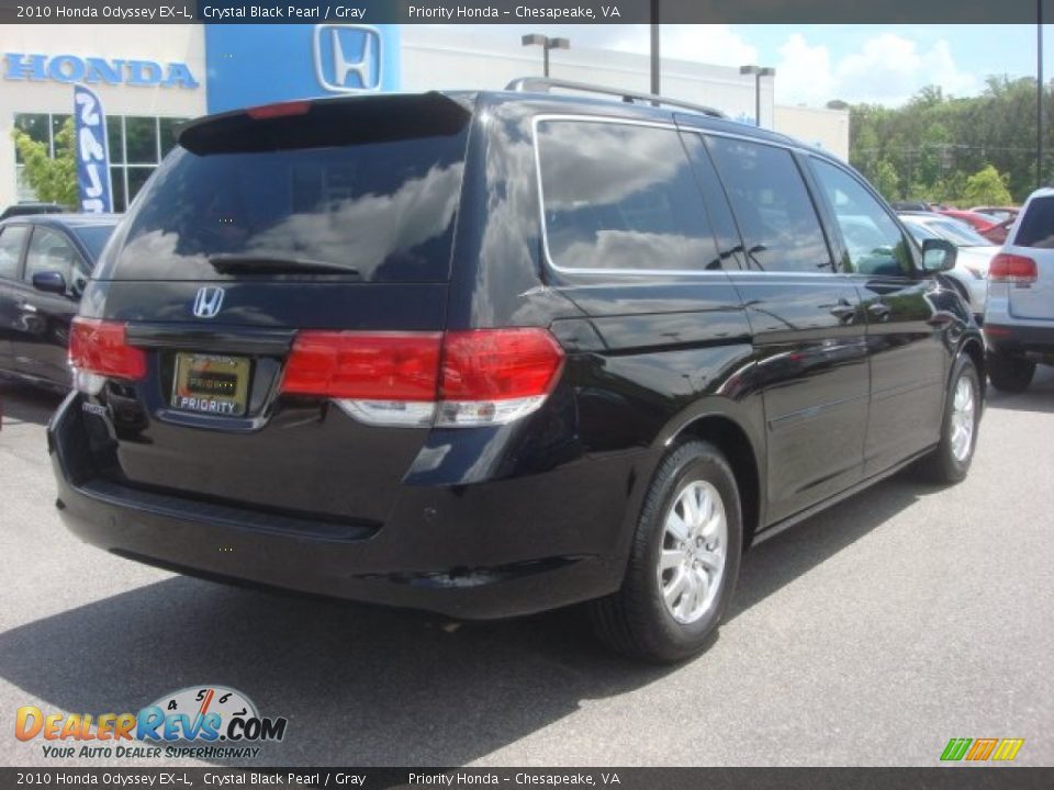 2010 Honda Odyssey EX-L Crystal Black Pearl / Gray Photo #4