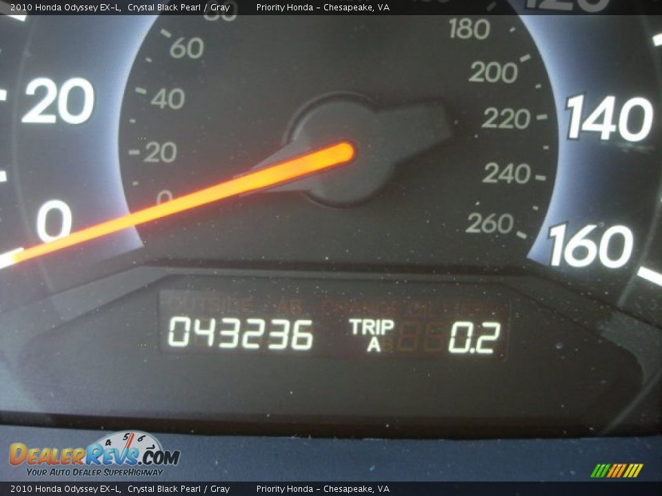 2010 Honda Odyssey EX-L Crystal Black Pearl / Gray Photo #18