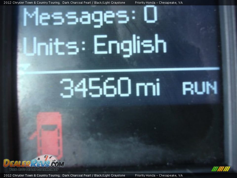 2012 Chrysler Town & Country Touring Dark Charcoal Pearl / Black/Light Graystone Photo #17