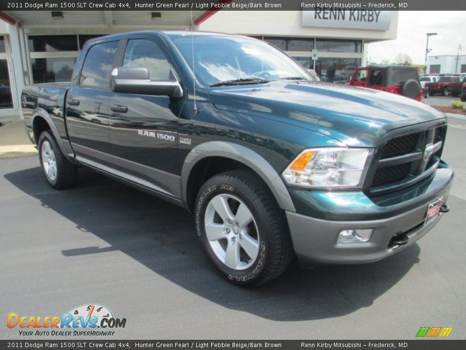 2011 Dodge Ram 1500 SLT Crew Cab 4x4 Hunter Green Pearl / Light Pebble Beige/Bark Brown Photo #1