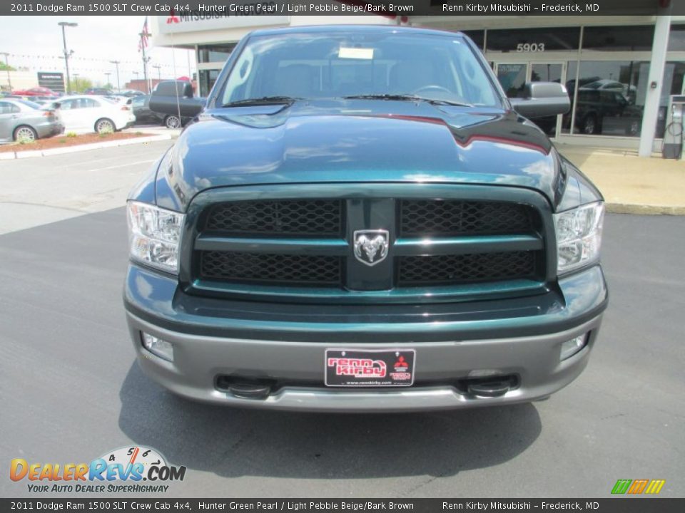 2011 Dodge Ram 1500 SLT Crew Cab 4x4 Hunter Green Pearl / Light Pebble Beige/Bark Brown Photo #2