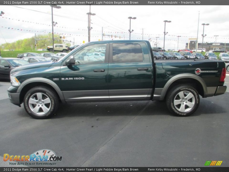 2011 Dodge Ram 1500 SLT Crew Cab 4x4 Hunter Green Pearl / Light Pebble Beige/Bark Brown Photo #4