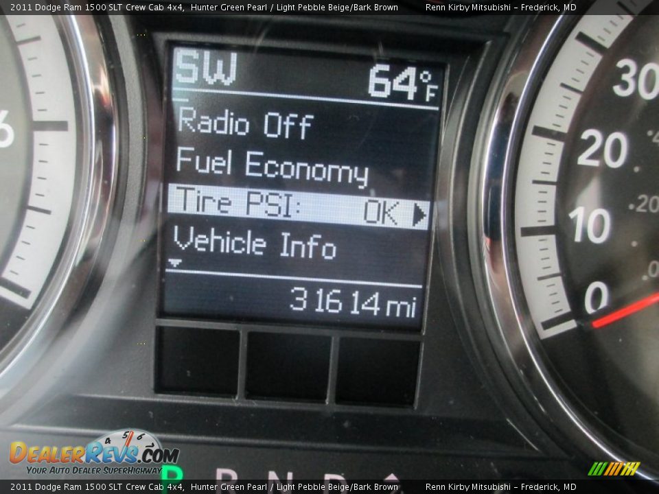 2011 Dodge Ram 1500 SLT Crew Cab 4x4 Hunter Green Pearl / Light Pebble Beige/Bark Brown Photo #24