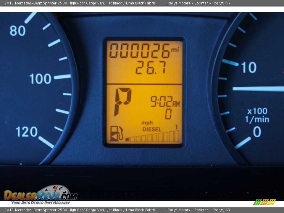 2013 Mercedes-Benz Sprinter 2500 High Roof Cargo Van Jet Black / Lima Black Fabric Photo #15