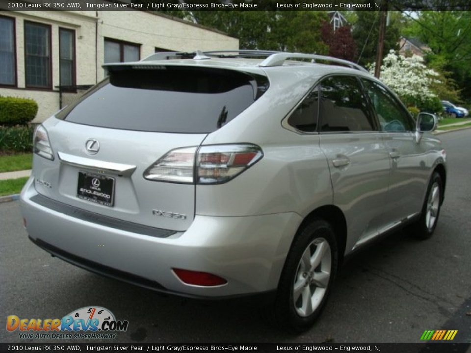 2010 Lexus RX 350 AWD Tungsten Silver Pearl / Light Gray/Espresso Birds-Eye Maple Photo #4