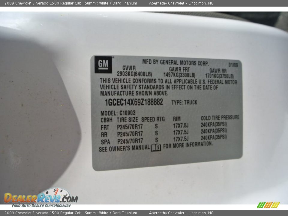 2009 Chevrolet Silverado 1500 Regular Cab Summit White / Dark Titanium Photo #7