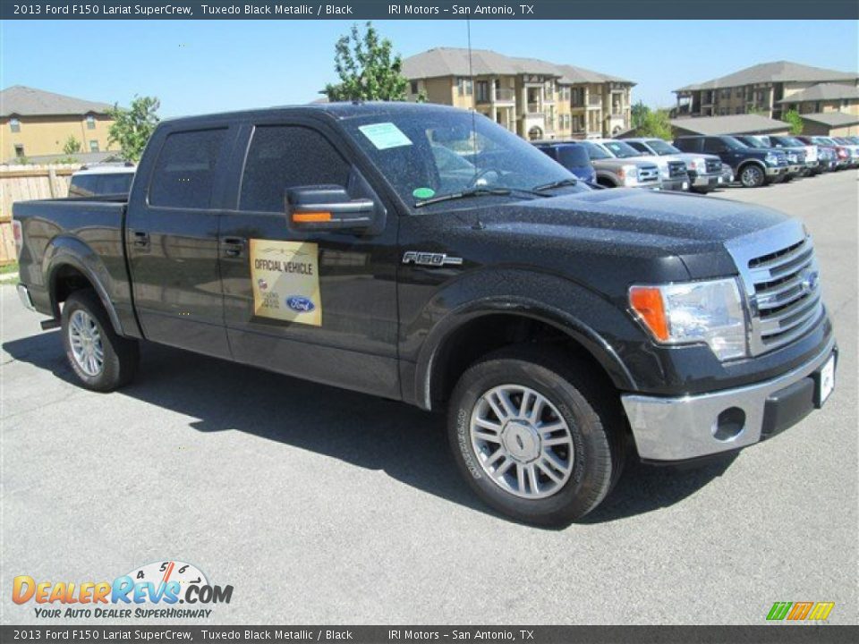 2013 Ford F150 Lariat SuperCrew Tuxedo Black Metallic / Black Photo #1