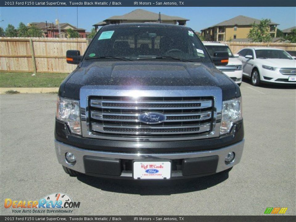 2013 Ford F150 Lariat SuperCrew Tuxedo Black Metallic / Black Photo #2