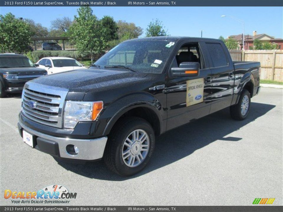 2013 Ford F150 Lariat SuperCrew Tuxedo Black Metallic / Black Photo #3