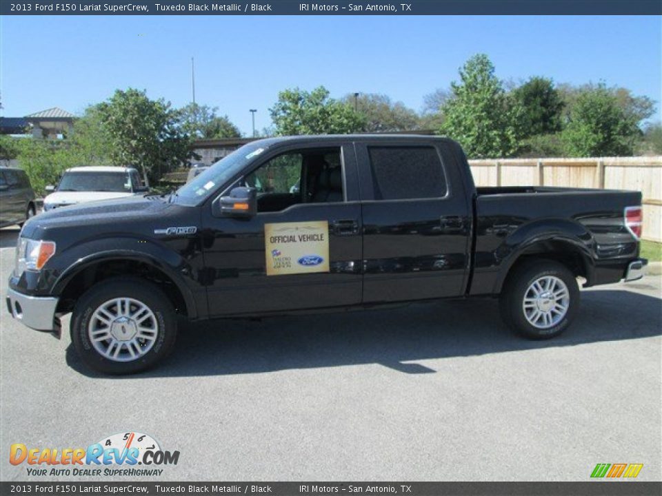 2013 Ford F150 Lariat SuperCrew Tuxedo Black Metallic / Black Photo #4