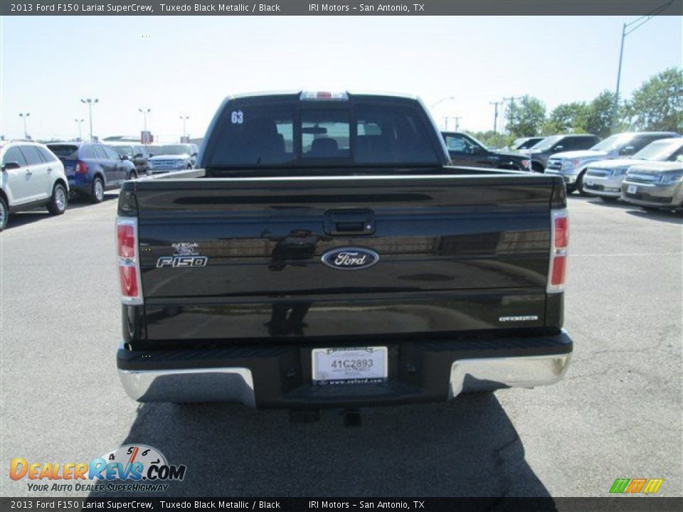 2013 Ford F150 Lariat SuperCrew Tuxedo Black Metallic / Black Photo #5