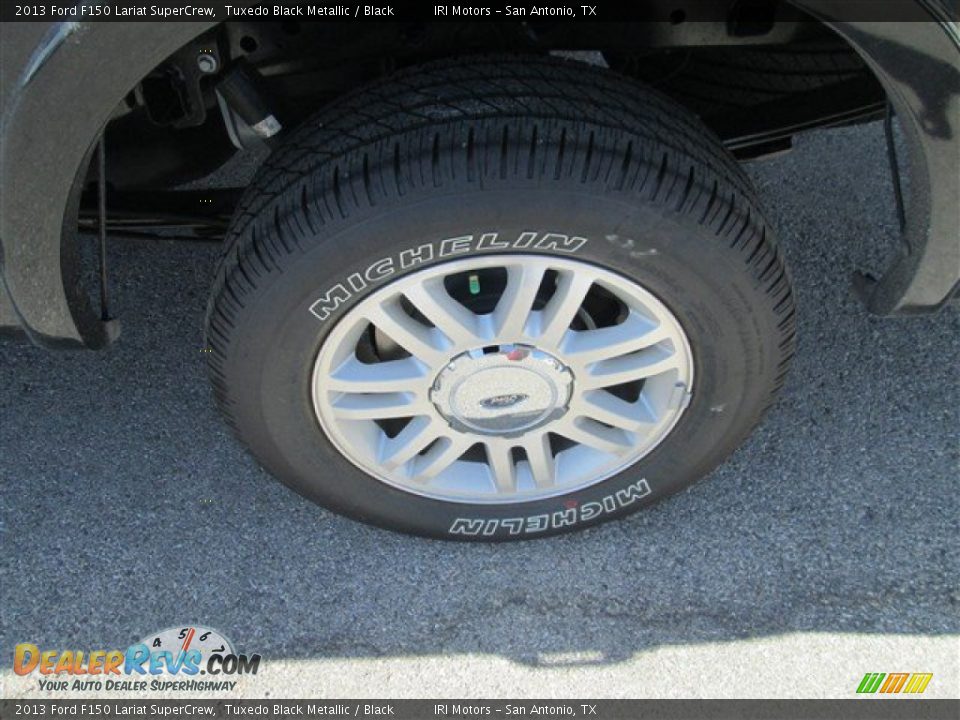 2013 Ford F150 Lariat SuperCrew Tuxedo Black Metallic / Black Photo #7
