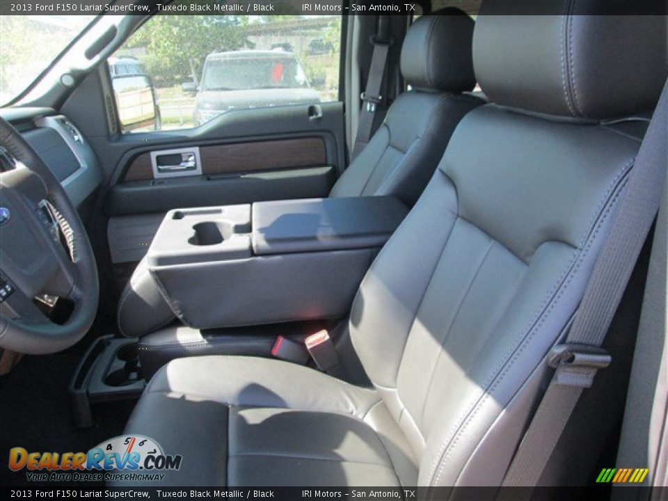 2013 Ford F150 Lariat SuperCrew Tuxedo Black Metallic / Black Photo #11
