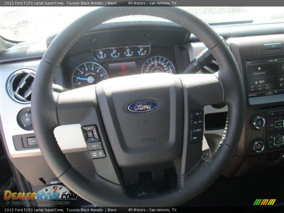 2013 Ford F150 Lariat SuperCrew Tuxedo Black Metallic / Black Photo #15