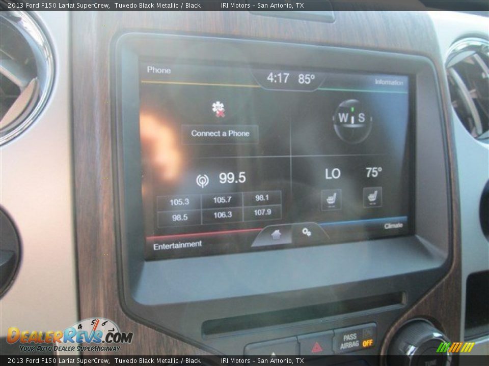2013 Ford F150 Lariat SuperCrew Tuxedo Black Metallic / Black Photo #17