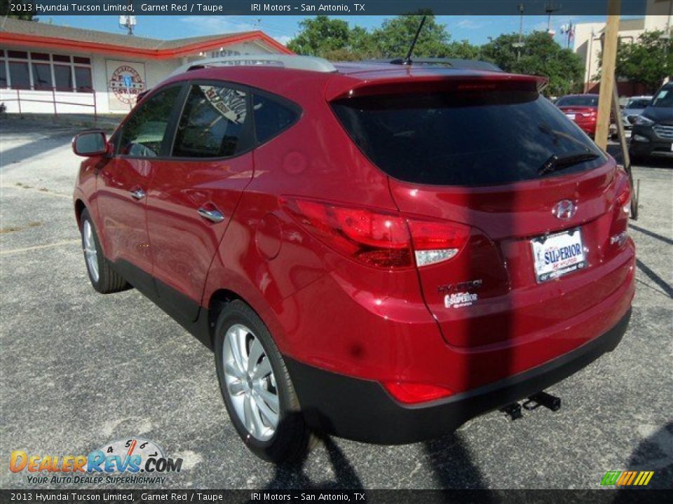 2013 Hyundai Tucson Limited Garnet Red / Taupe Photo #6