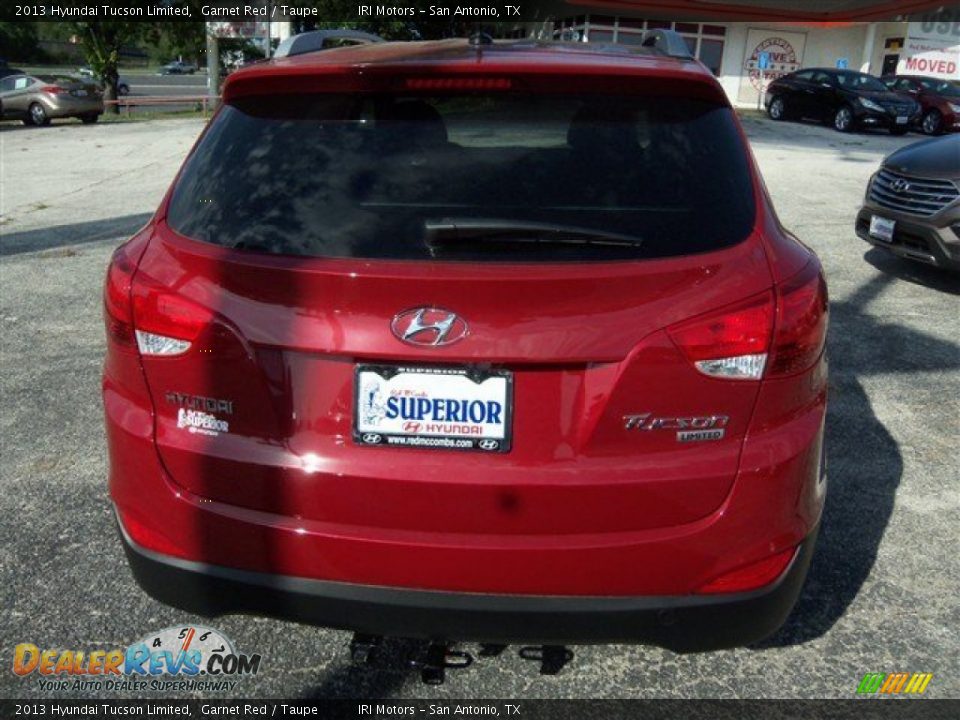 2013 Hyundai Tucson Limited Garnet Red / Taupe Photo #7
