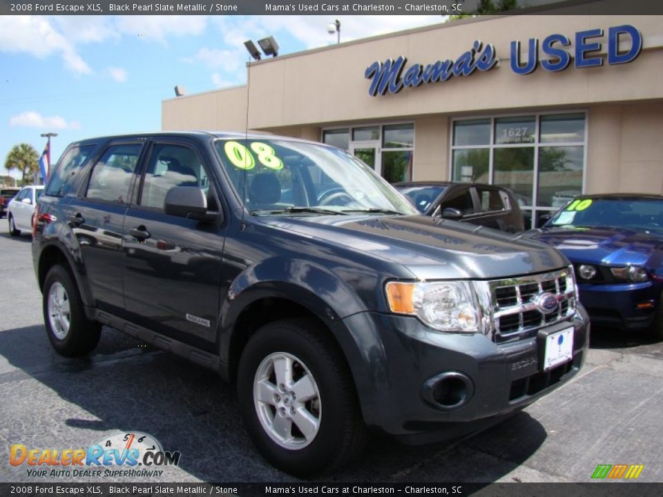 2008 Ford Escape XLS Black Pearl Slate Metallic / Stone Photo #2