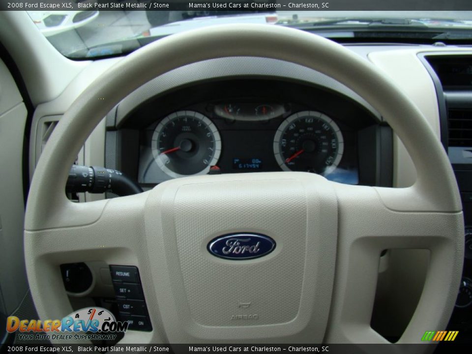 2008 Ford Escape XLS Black Pearl Slate Metallic / Stone Photo #19