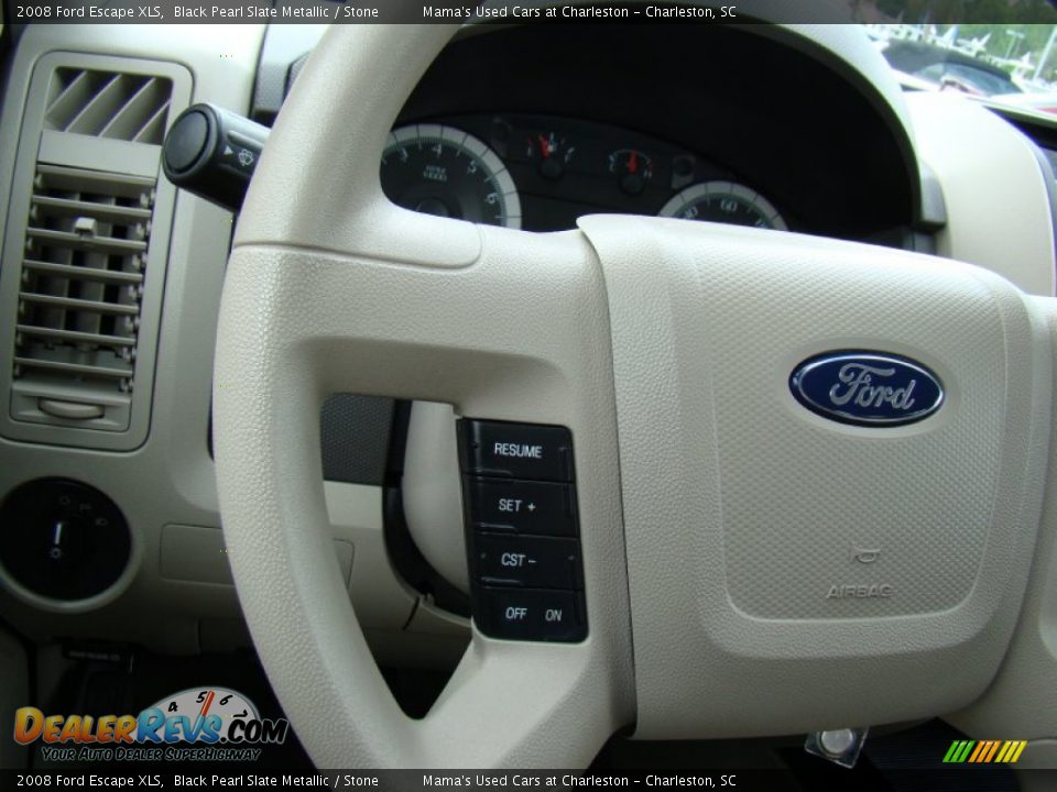 2008 Ford Escape XLS Black Pearl Slate Metallic / Stone Photo #20
