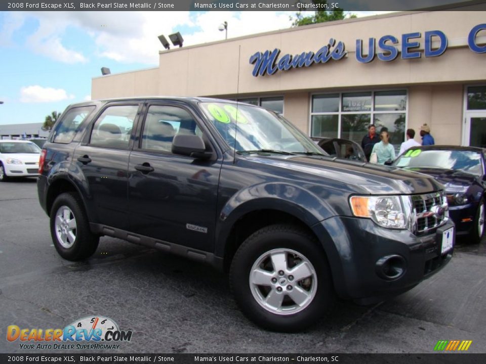 2008 Ford Escape XLS Black Pearl Slate Metallic / Stone Photo #25