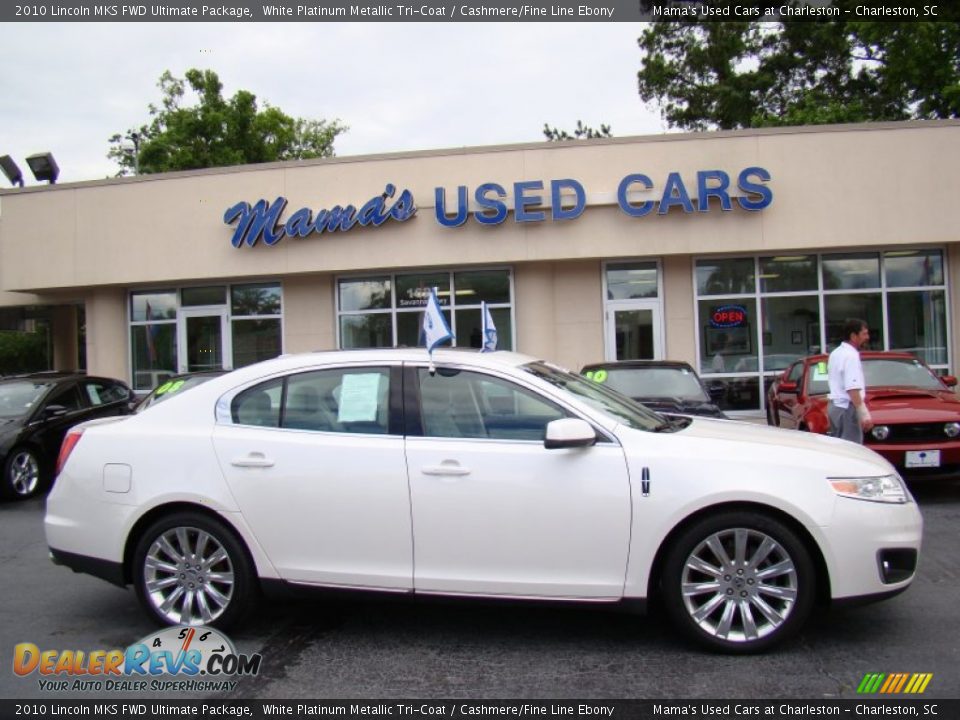 2010 Lincoln MKS FWD Ultimate Package White Platinum Metallic Tri-Coat / Cashmere/Fine Line Ebony Photo #1