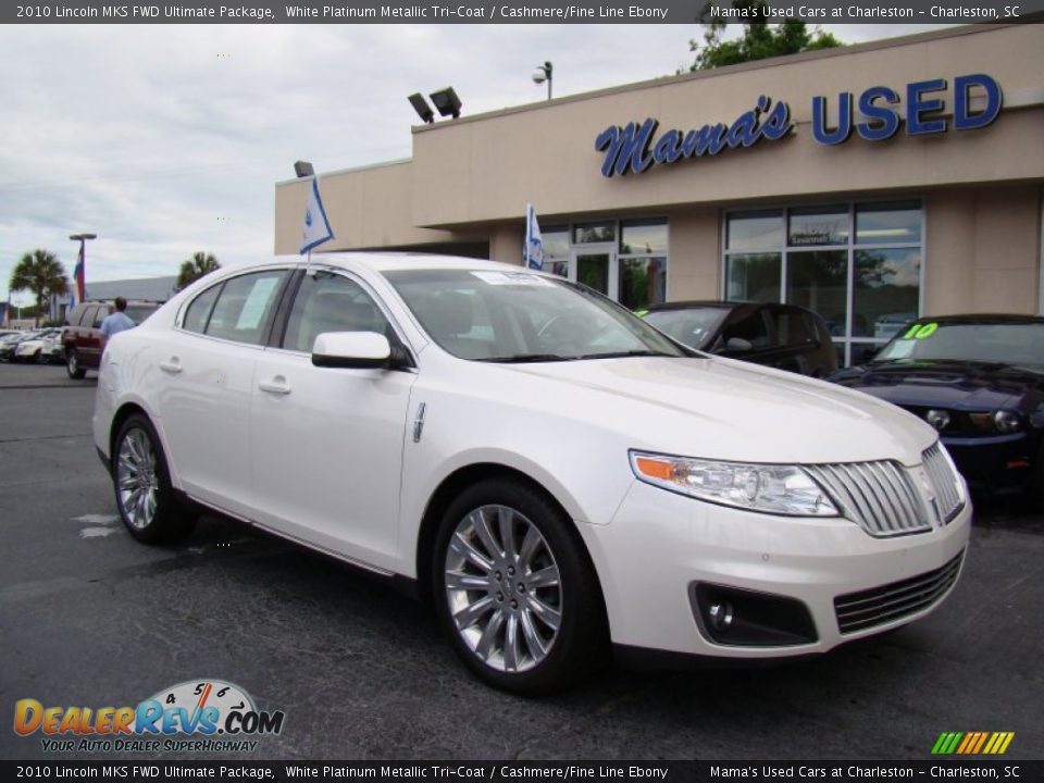 2010 Lincoln MKS FWD Ultimate Package White Platinum Metallic Tri-Coat / Cashmere/Fine Line Ebony Photo #2