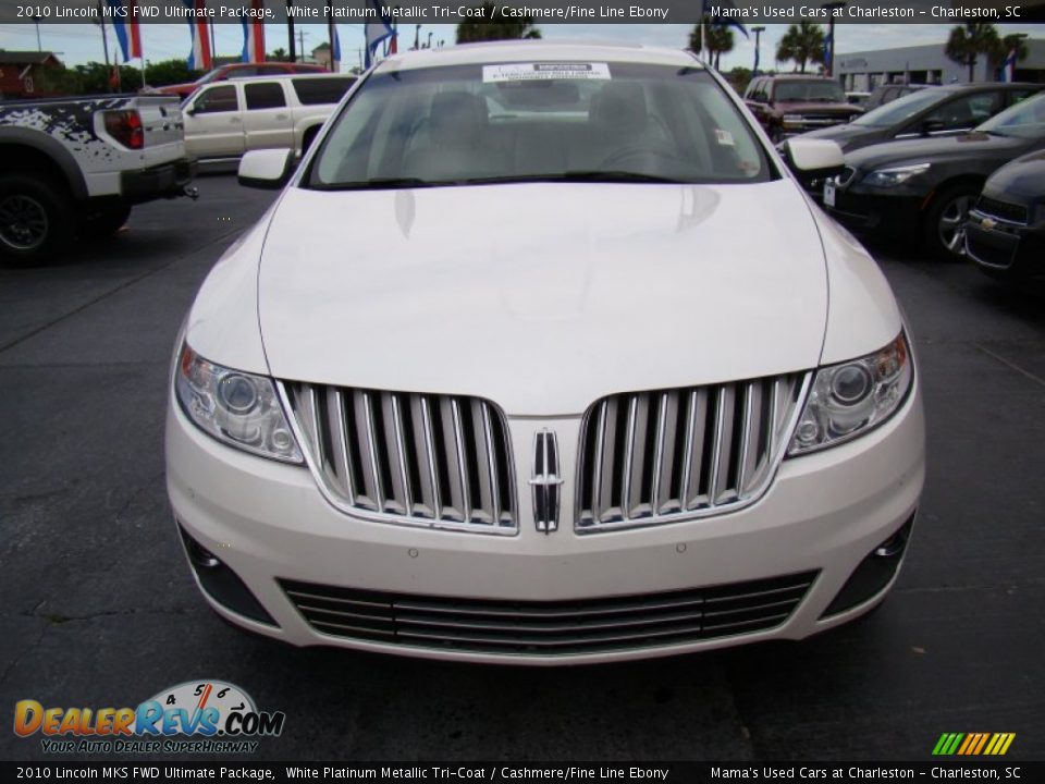 2010 Lincoln MKS FWD Ultimate Package White Platinum Metallic Tri-Coat / Cashmere/Fine Line Ebony Photo #3