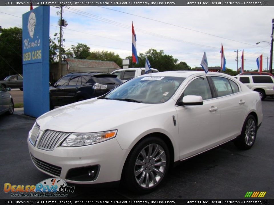 2010 Lincoln MKS FWD Ultimate Package White Platinum Metallic Tri-Coat / Cashmere/Fine Line Ebony Photo #4