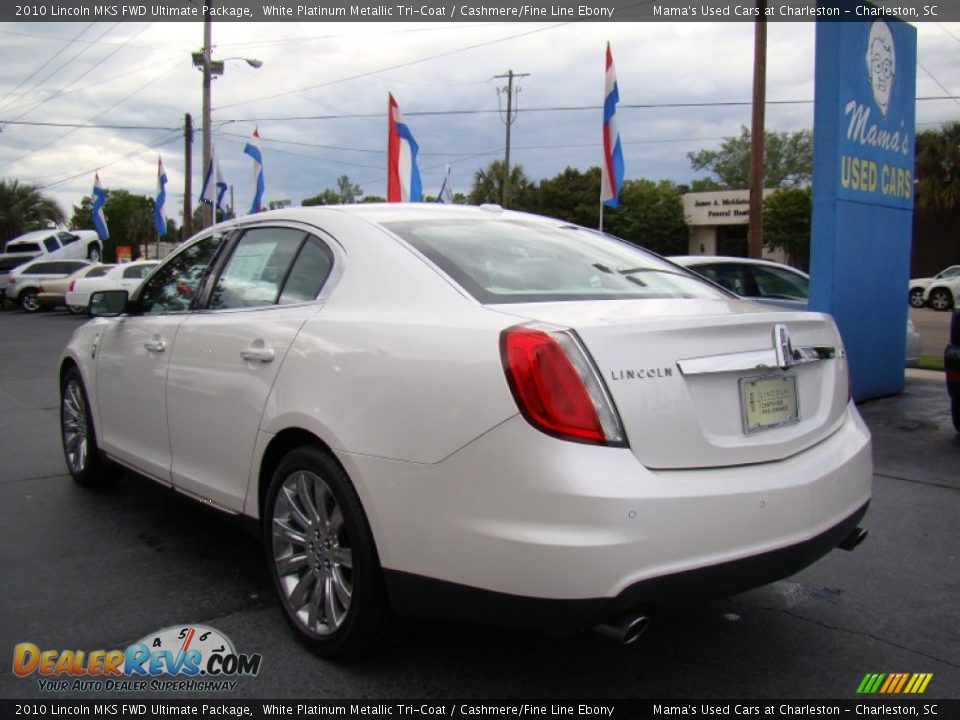 2010 Lincoln MKS FWD Ultimate Package White Platinum Metallic Tri-Coat / Cashmere/Fine Line Ebony Photo #6