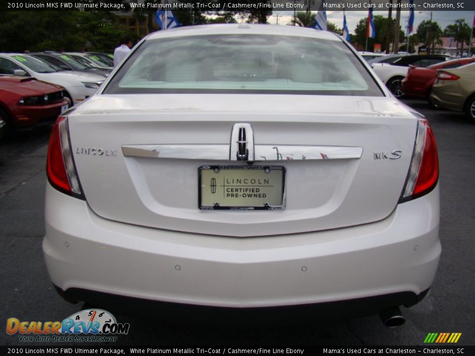 2010 Lincoln MKS FWD Ultimate Package White Platinum Metallic Tri-Coat / Cashmere/Fine Line Ebony Photo #7