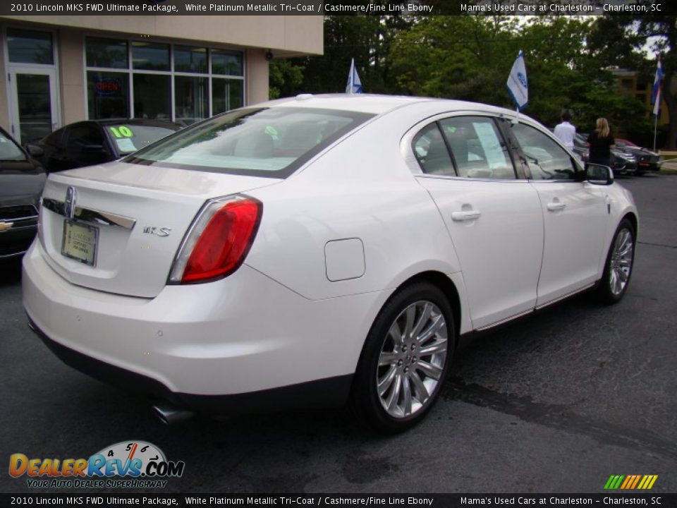 2010 Lincoln MKS FWD Ultimate Package White Platinum Metallic Tri-Coat / Cashmere/Fine Line Ebony Photo #8