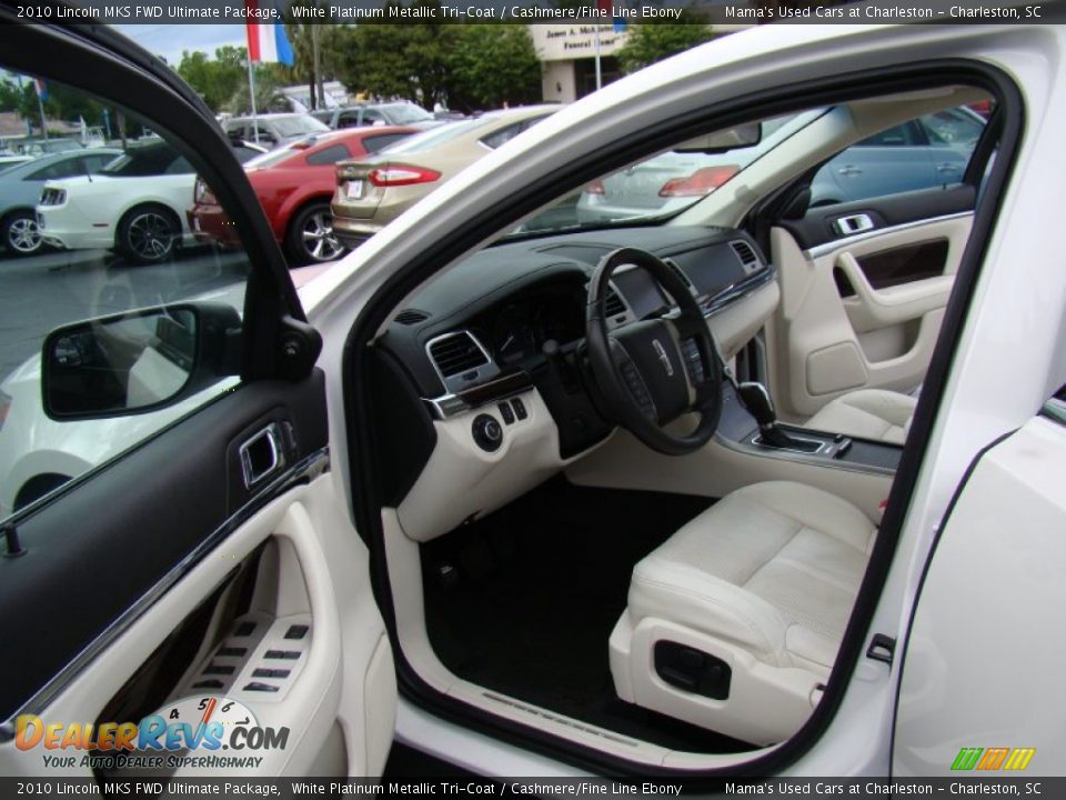2010 Lincoln MKS FWD Ultimate Package White Platinum Metallic Tri-Coat / Cashmere/Fine Line Ebony Photo #16
