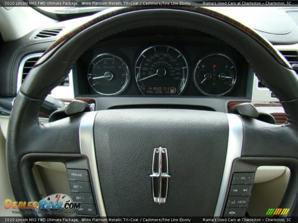 2010 Lincoln MKS FWD Ultimate Package White Platinum Metallic Tri-Coat / Cashmere/Fine Line Ebony Photo #27