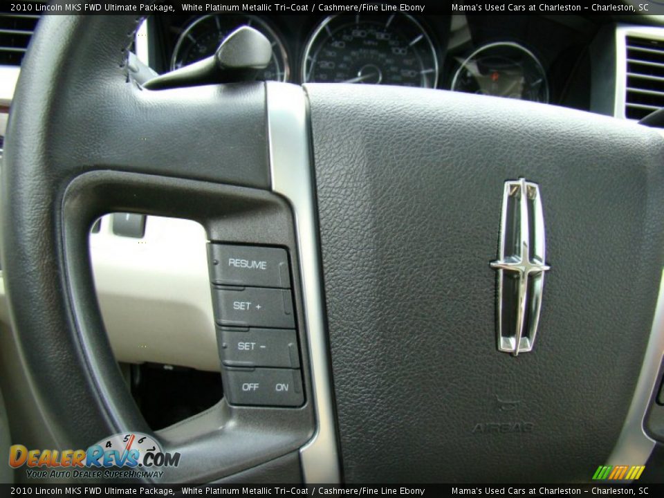 2010 Lincoln MKS FWD Ultimate Package White Platinum Metallic Tri-Coat / Cashmere/Fine Line Ebony Photo #28