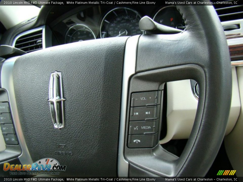 2010 Lincoln MKS FWD Ultimate Package White Platinum Metallic Tri-Coat / Cashmere/Fine Line Ebony Photo #29