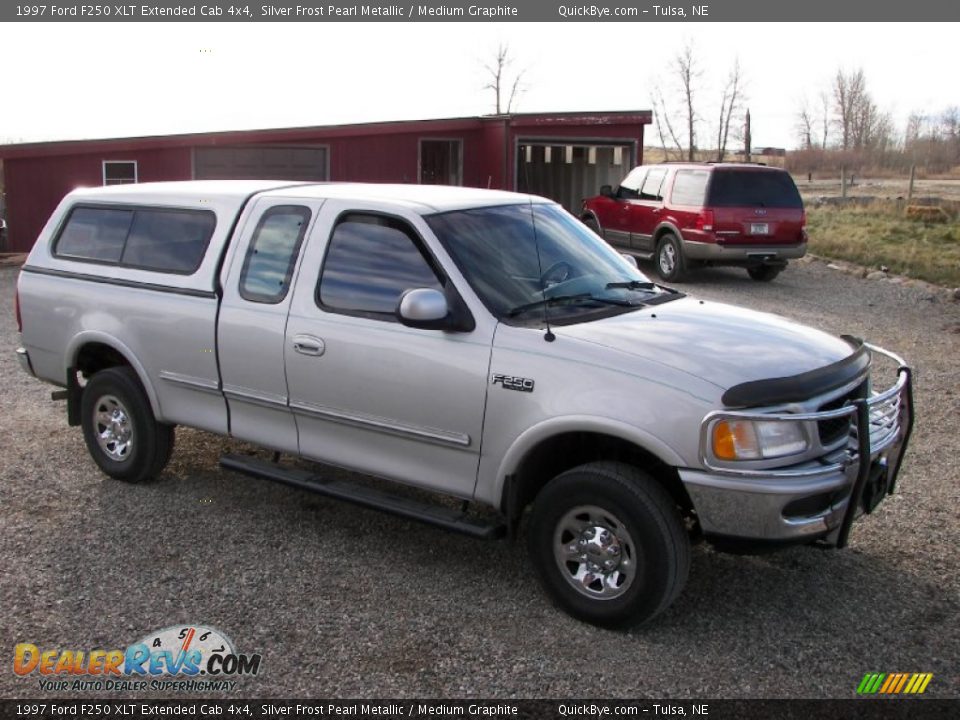 1997 Ford F250 XLT Extended Cab 4x4 Silver Frost Pearl Metallic / Medium Graphite Photo #1