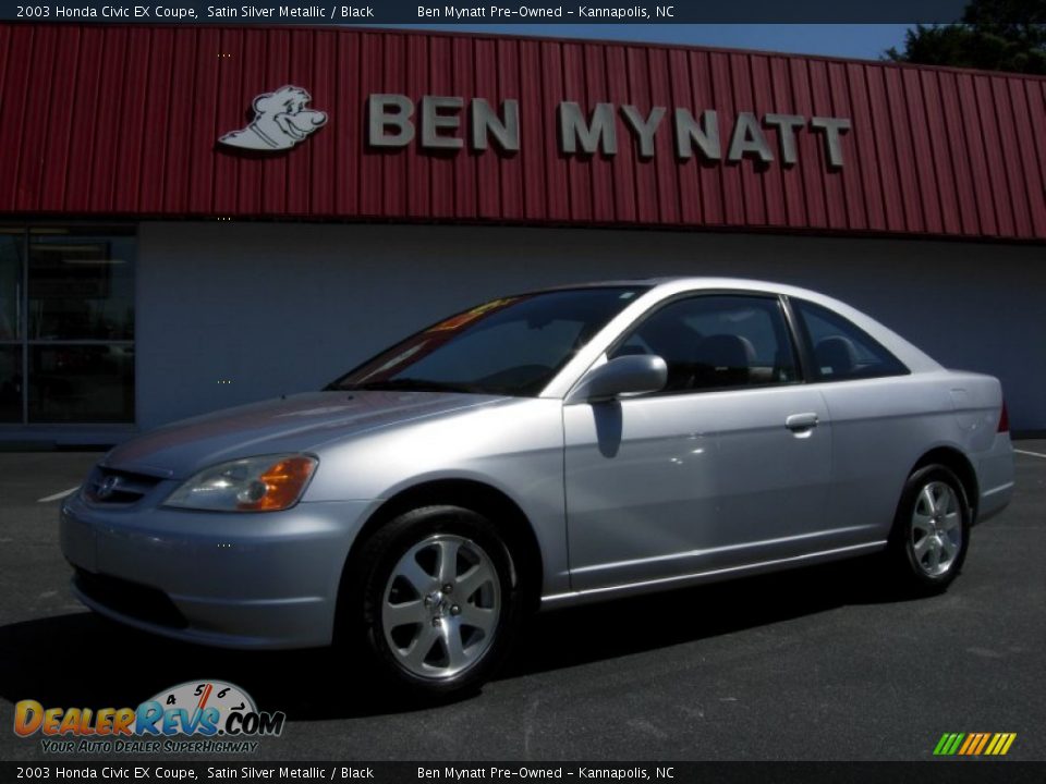 2003 Honda Civic EX Coupe Satin Silver Metallic / Black Photo #1