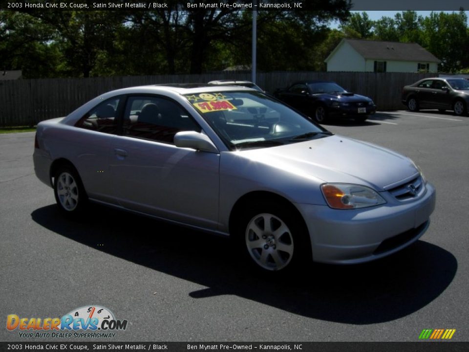 2003 Honda Civic EX Coupe Satin Silver Metallic / Black Photo #3