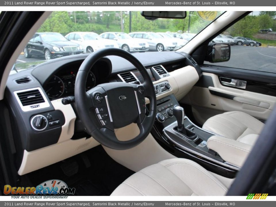 2011 Land Rover Range Rover Sport Supercharged Santorini Black Metallic / Ivory/Ebony Photo #2