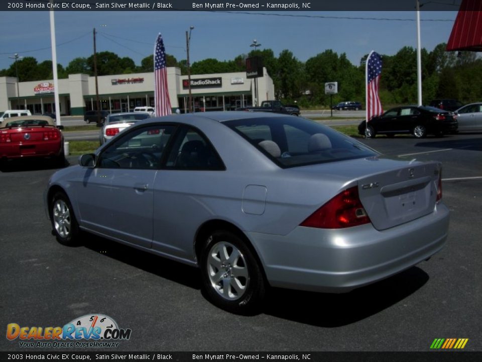 2003 Honda Civic EX Coupe Satin Silver Metallic / Black Photo #6