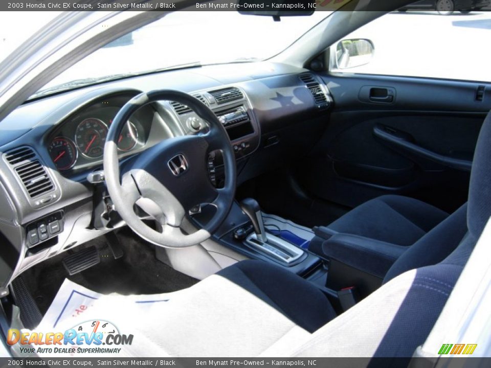 2003 Honda Civic EX Coupe Satin Silver Metallic / Black Photo #7