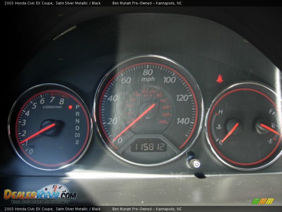 2003 Honda Civic EX Coupe Satin Silver Metallic / Black Photo #8