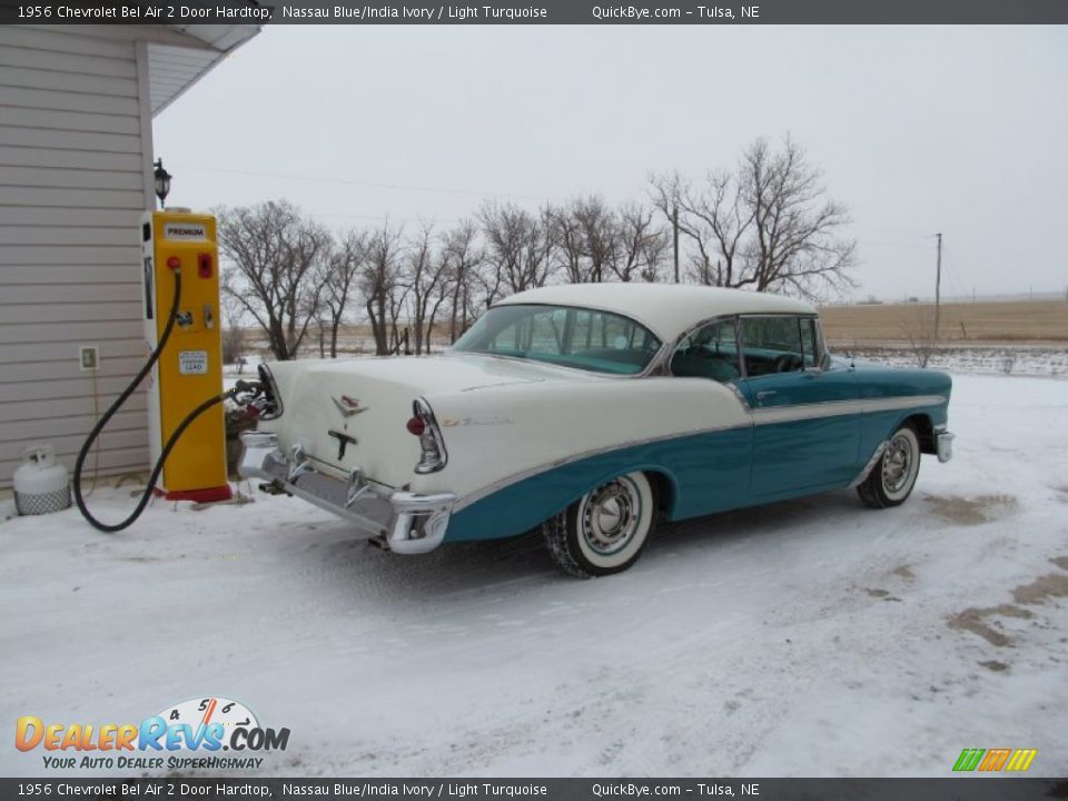 Nassau Blue/India Ivory 1956 Chevrolet Bel Air 2 Door Hardtop Photo #2