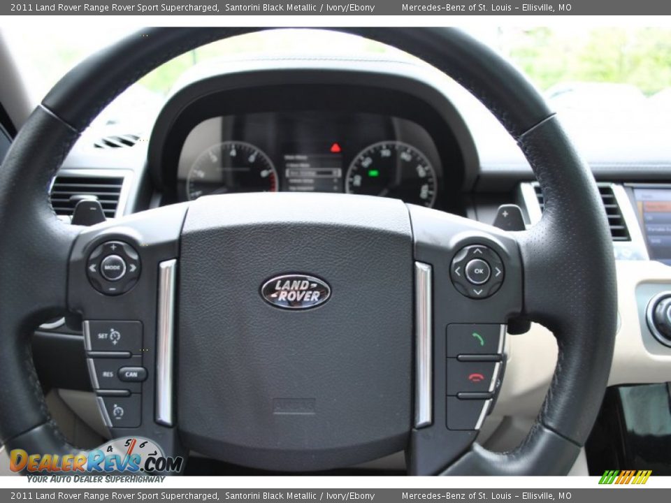 2011 Land Rover Range Rover Sport Supercharged Santorini Black Metallic / Ivory/Ebony Photo #22