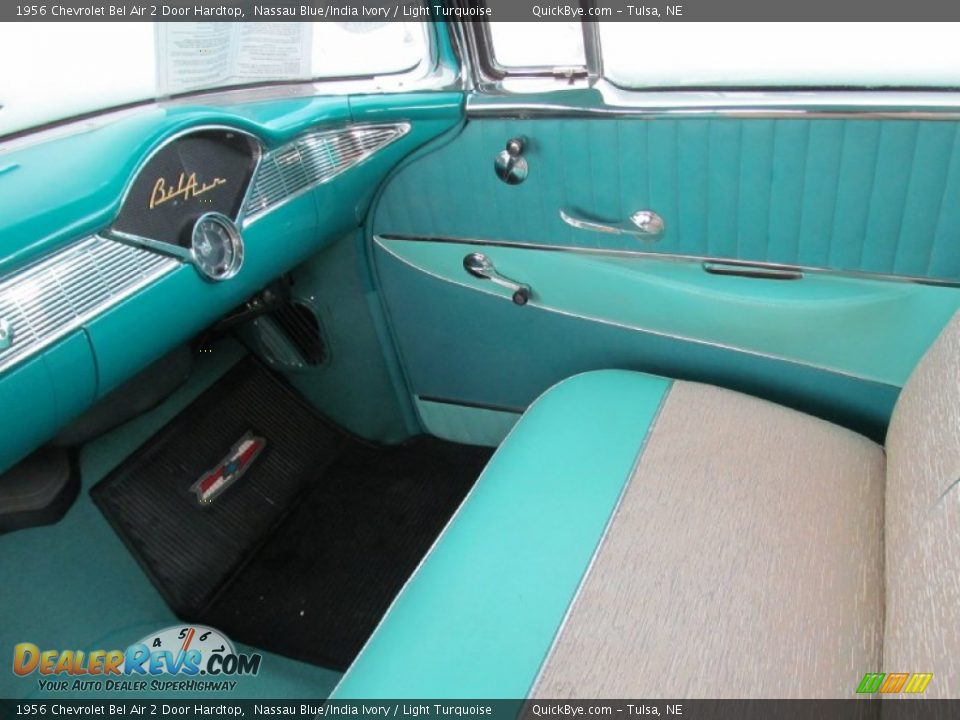 1956 Chevrolet Bel Air 2 Door Hardtop Nassau Blue/India Ivory / Light Turquoise Photo #8