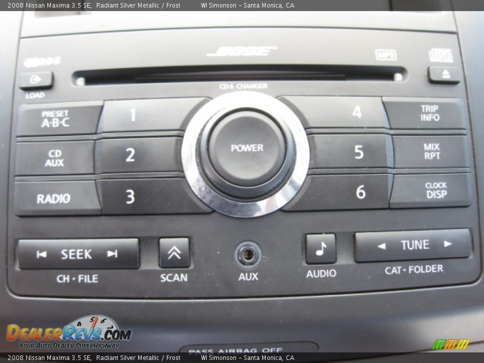 2008 Nissan Maxima 3.5 SE Radiant Silver Metallic / Frost Photo #13