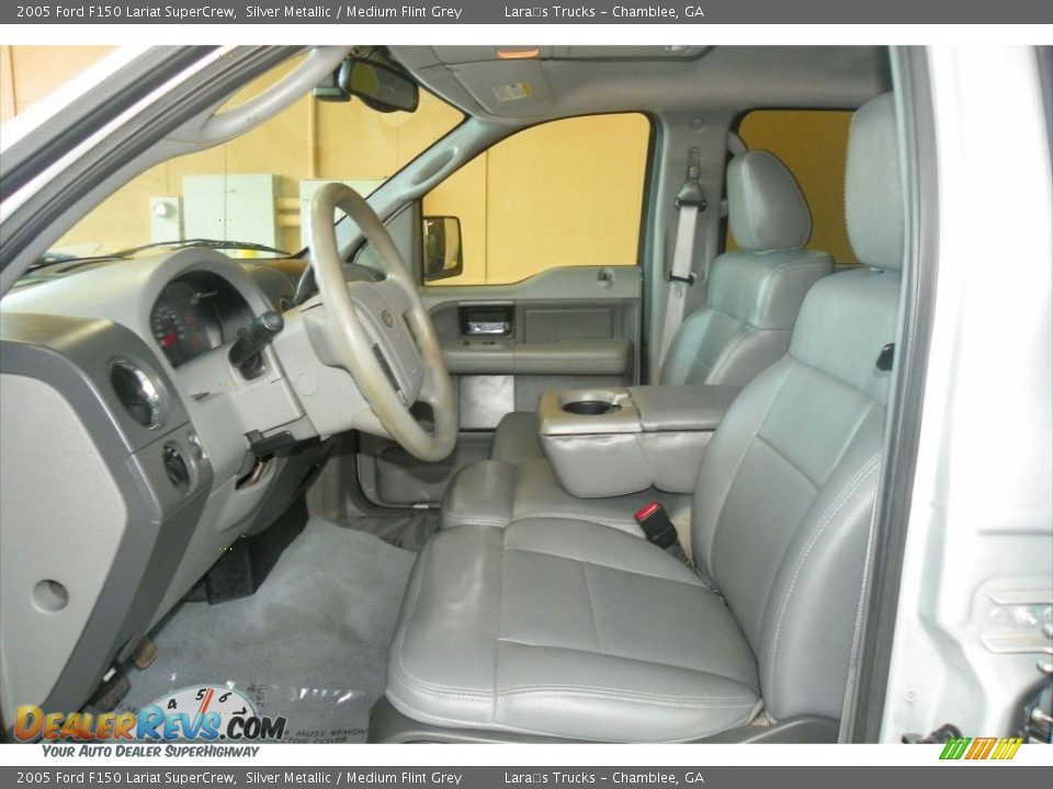 2005 Ford F150 Lariat SuperCrew Silver Metallic / Medium Flint Grey Photo #9