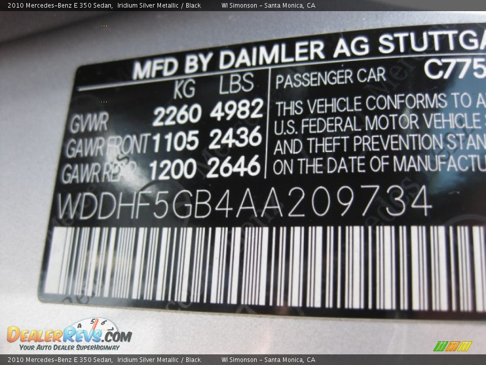 2010 Mercedes-Benz E 350 Sedan Iridium Silver Metallic / Black Photo #26